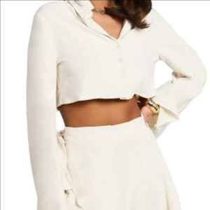 Showpo Cream Linen Skirt Size 4 New